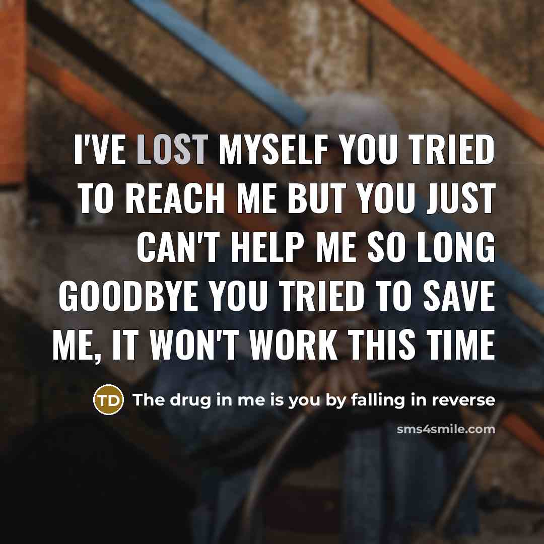 “I've lost Myself You tried to reach me but you…” quote by The drug in me is you by falling in reverse