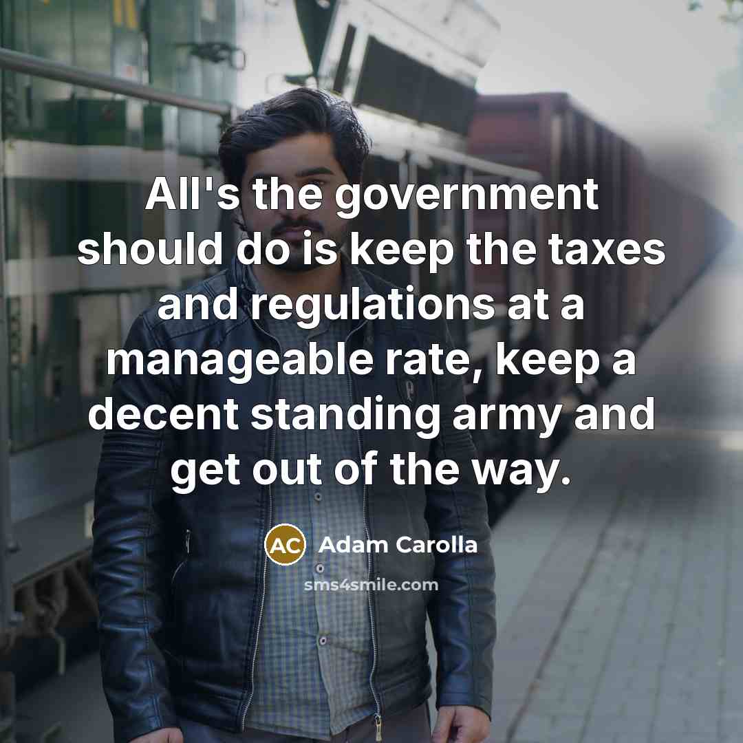 “All's the government should do is keep the taxes and…” quote by Adam Carolla