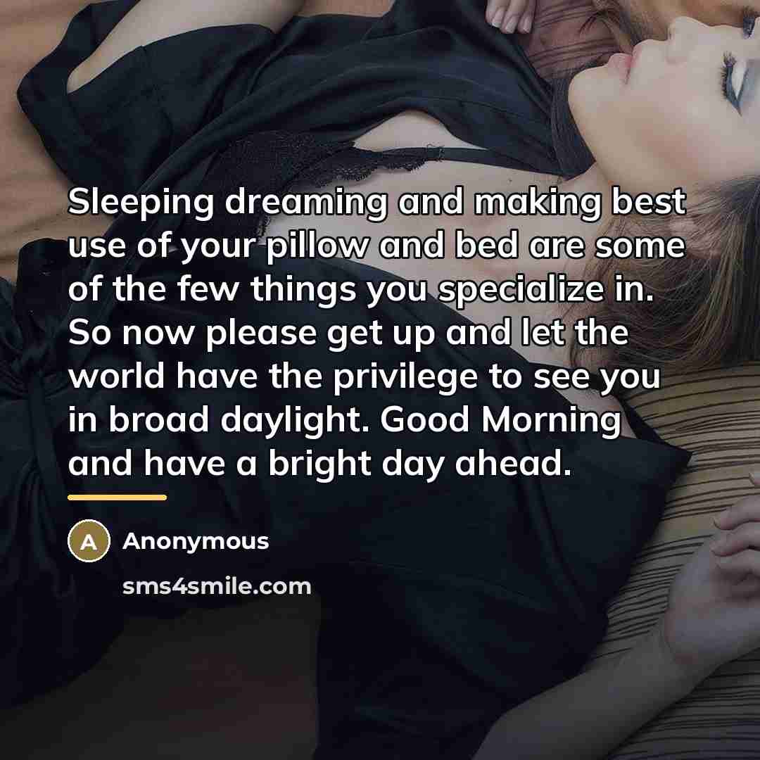 “Sleeping dreaming and making best use of your pillow and…” quote by Anonymous