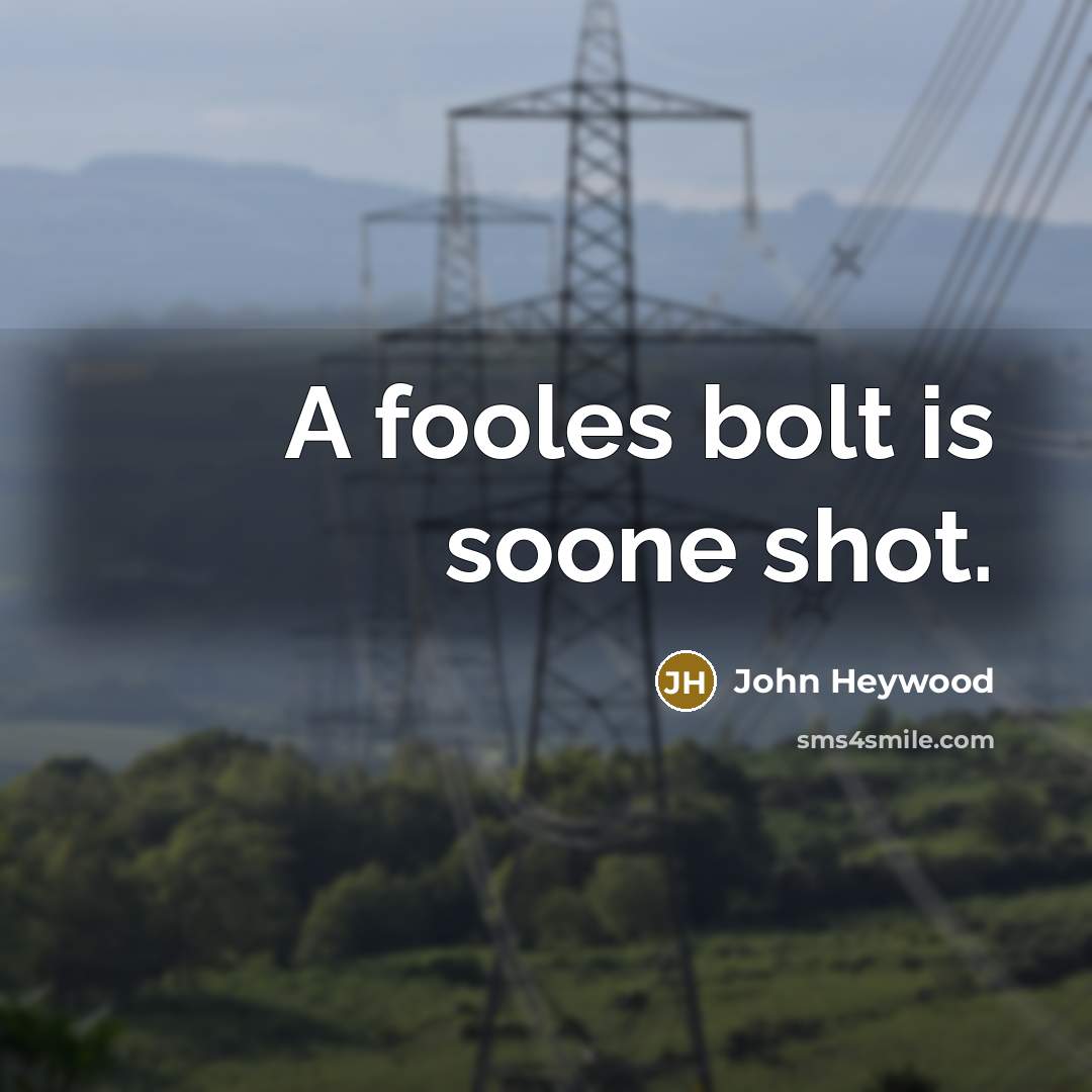 “A fooles bolt is soone shot.…” quote by John Heywood