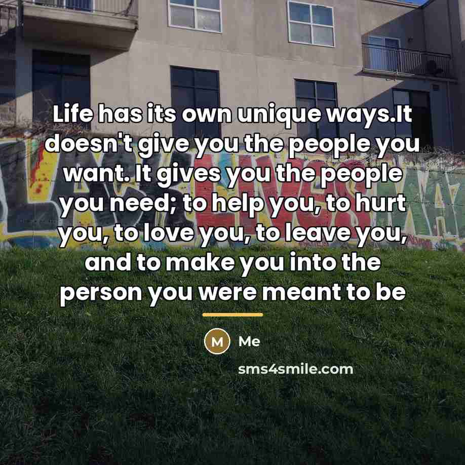 “Life has its own unique ways.It doesn't give you the…” quote by Me