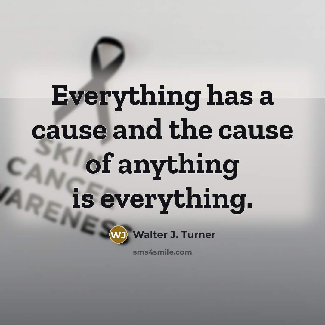 “Everything has a cause and the cause of anything is…” quote by Walter J. Turner