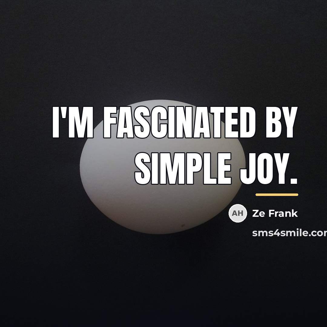 “I'm fascinated by simple joy.…” quote by Ze Frank
