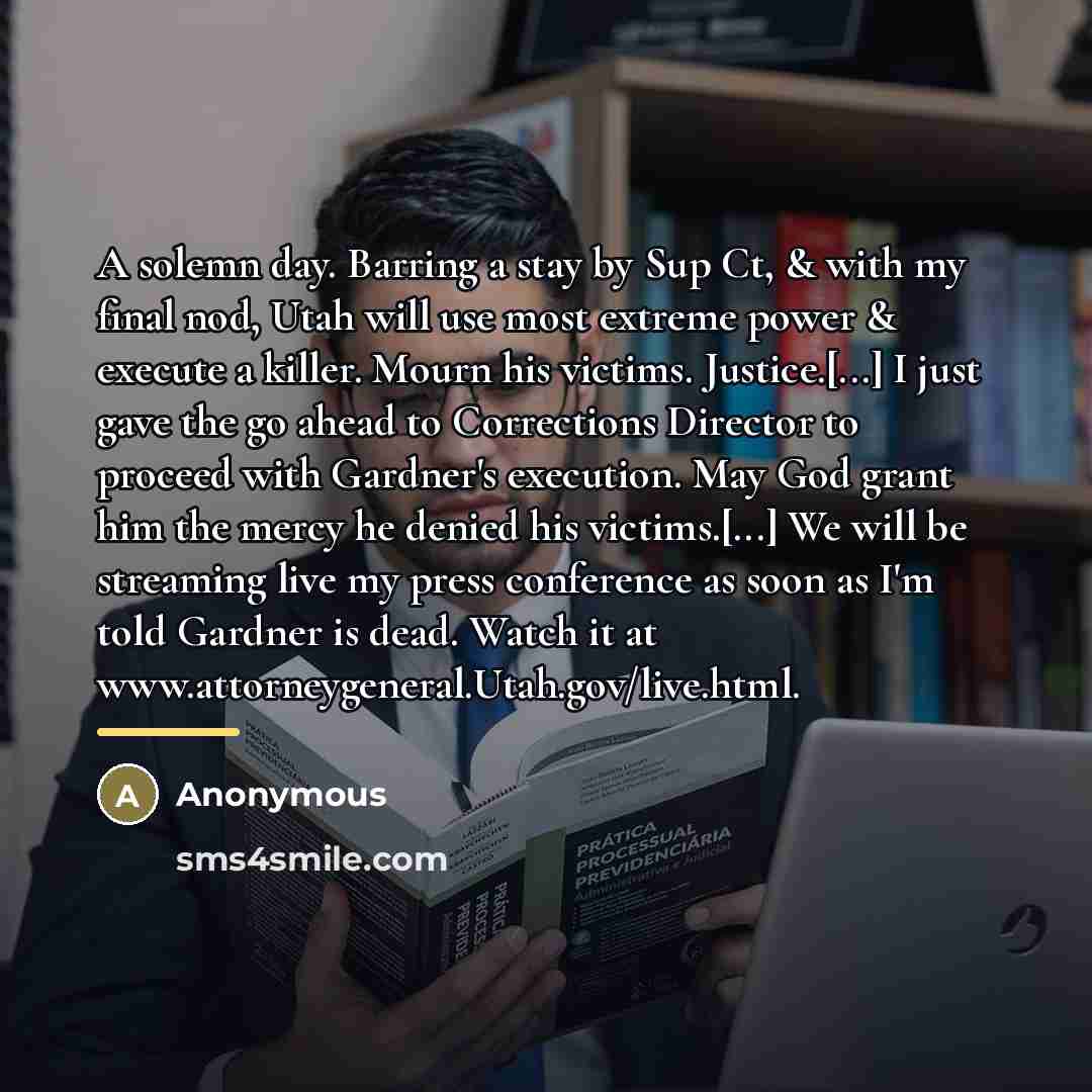 “A solemn day. Barring a stay by Sup Ct, &…” quote by Anonymous