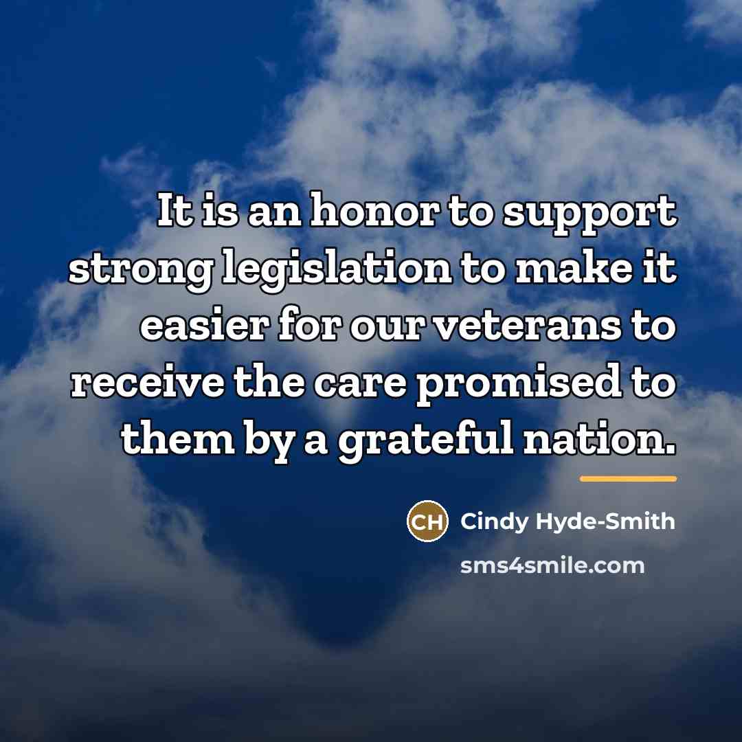 “It is an honor to support strong legislation to make…” quote by Cindy Hyde-Smith