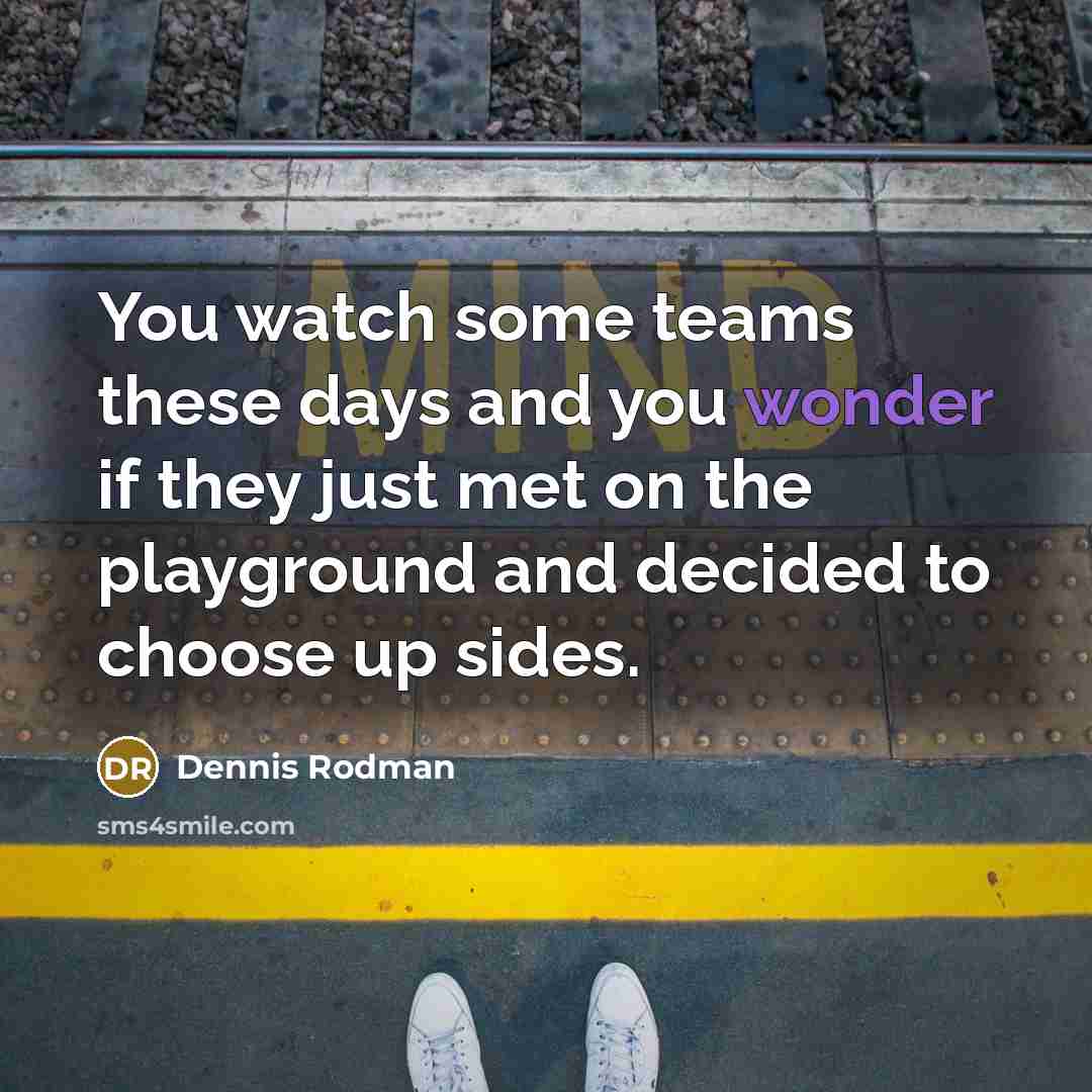 “You watch some teams these days and you wonder if…” quote by Dennis Rodman