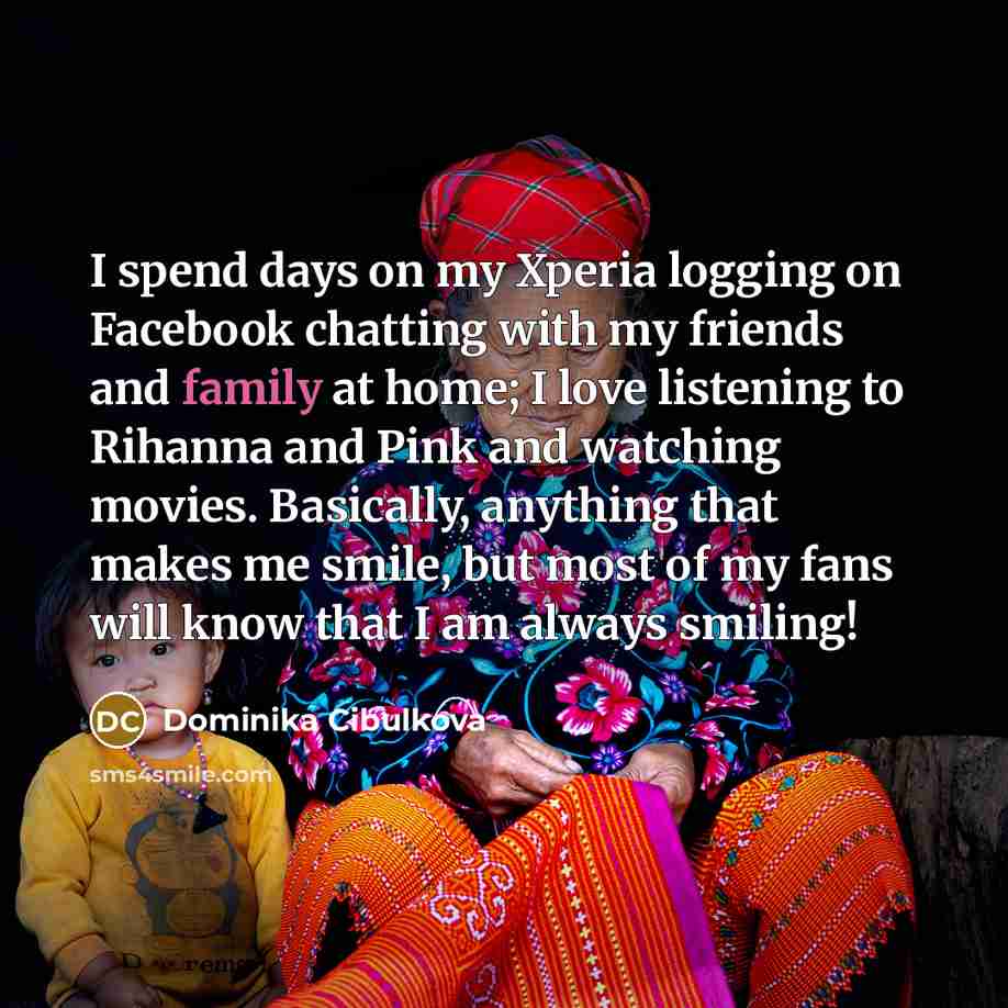 “I spend days on my Xperia logging on Facebook chatting…” quote by Dominika Cibulkova