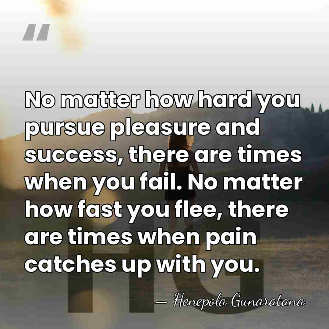 No matter how hard you pursue pleasure and success, there are times&hellip; - Henepola Gunaratana