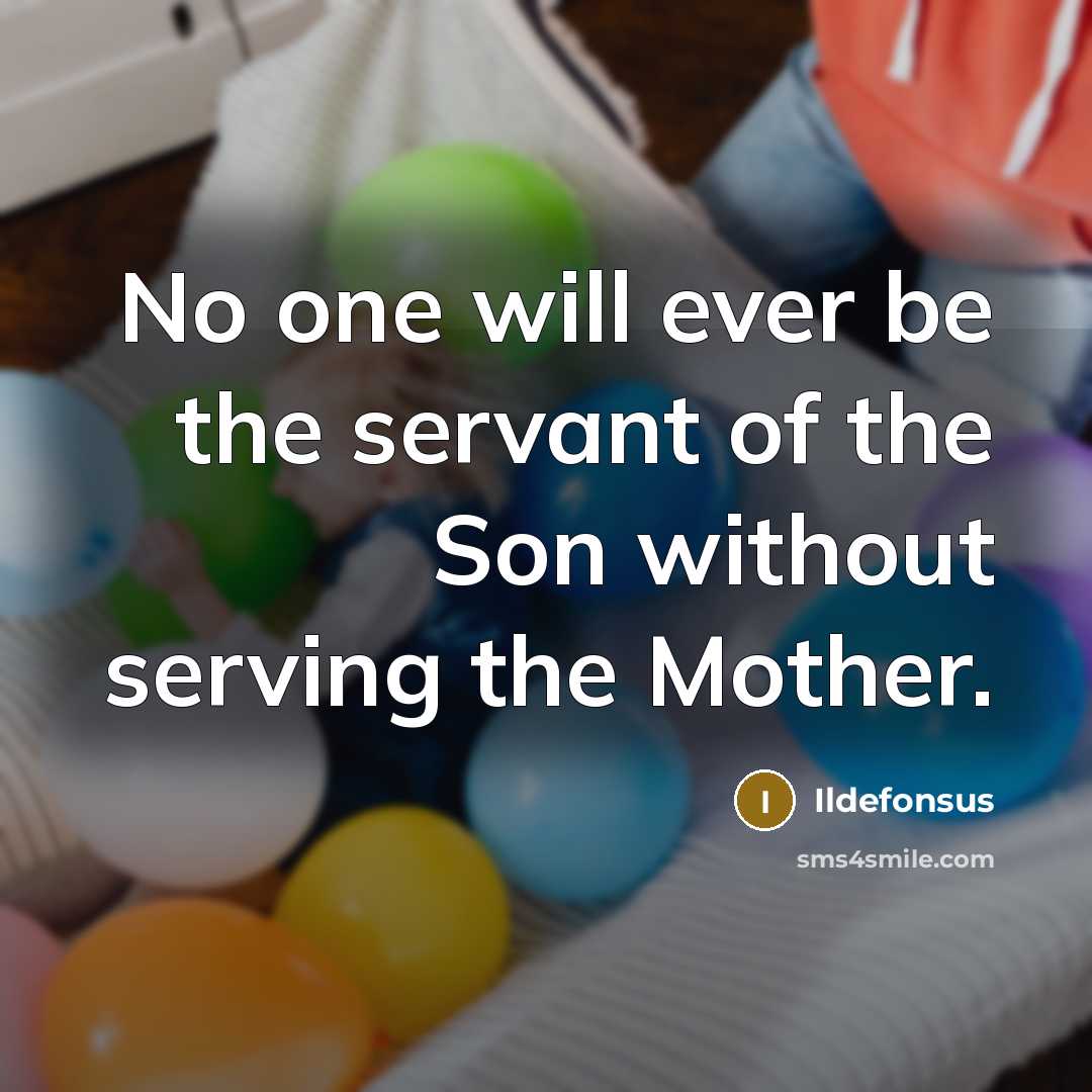 “No one will ever be the servant of the Son…” quote by Ildefonsus