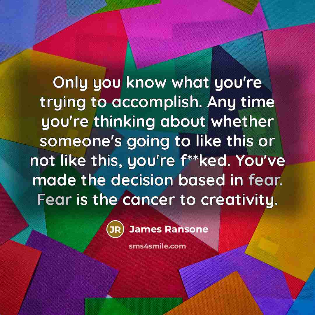 “Only you know what you're trying to accomplish. Any time…” quote by James Ransone