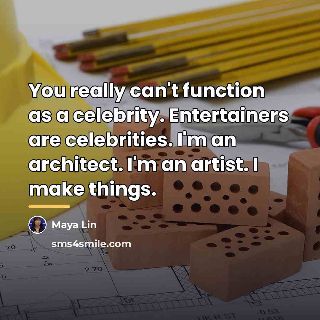 “You really can't function as a celebrity. Entertainers are celebrities.…” quote by Maya Lin