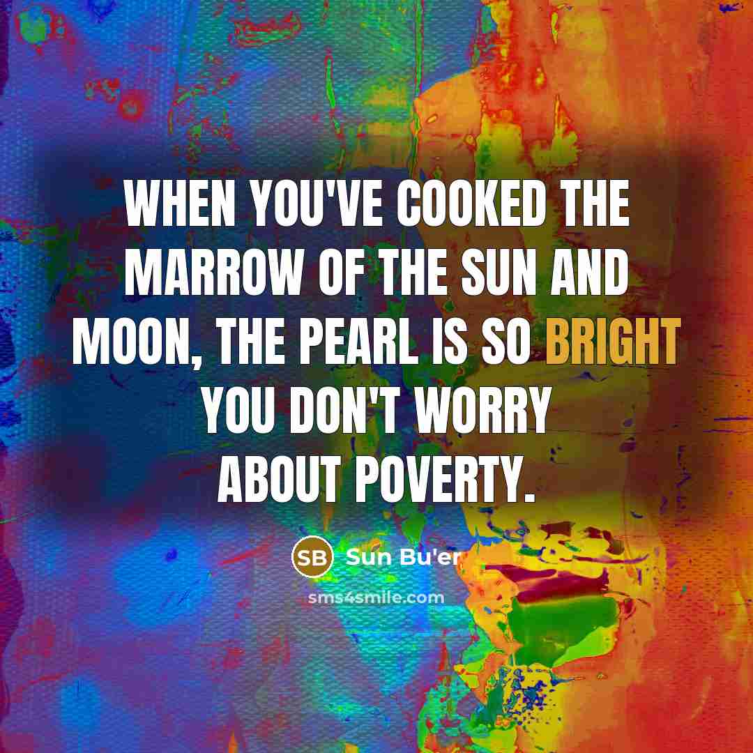 “When you've cooked the marrow of the sun and moon,…” quote by Sun Bu'er