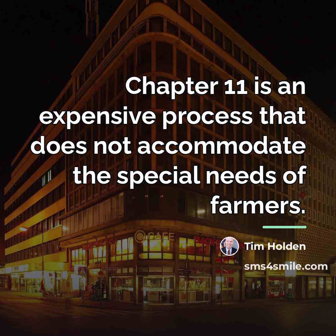 “Chapter 11 is an expensive process that does not accommodate…” quote by Tim Holden