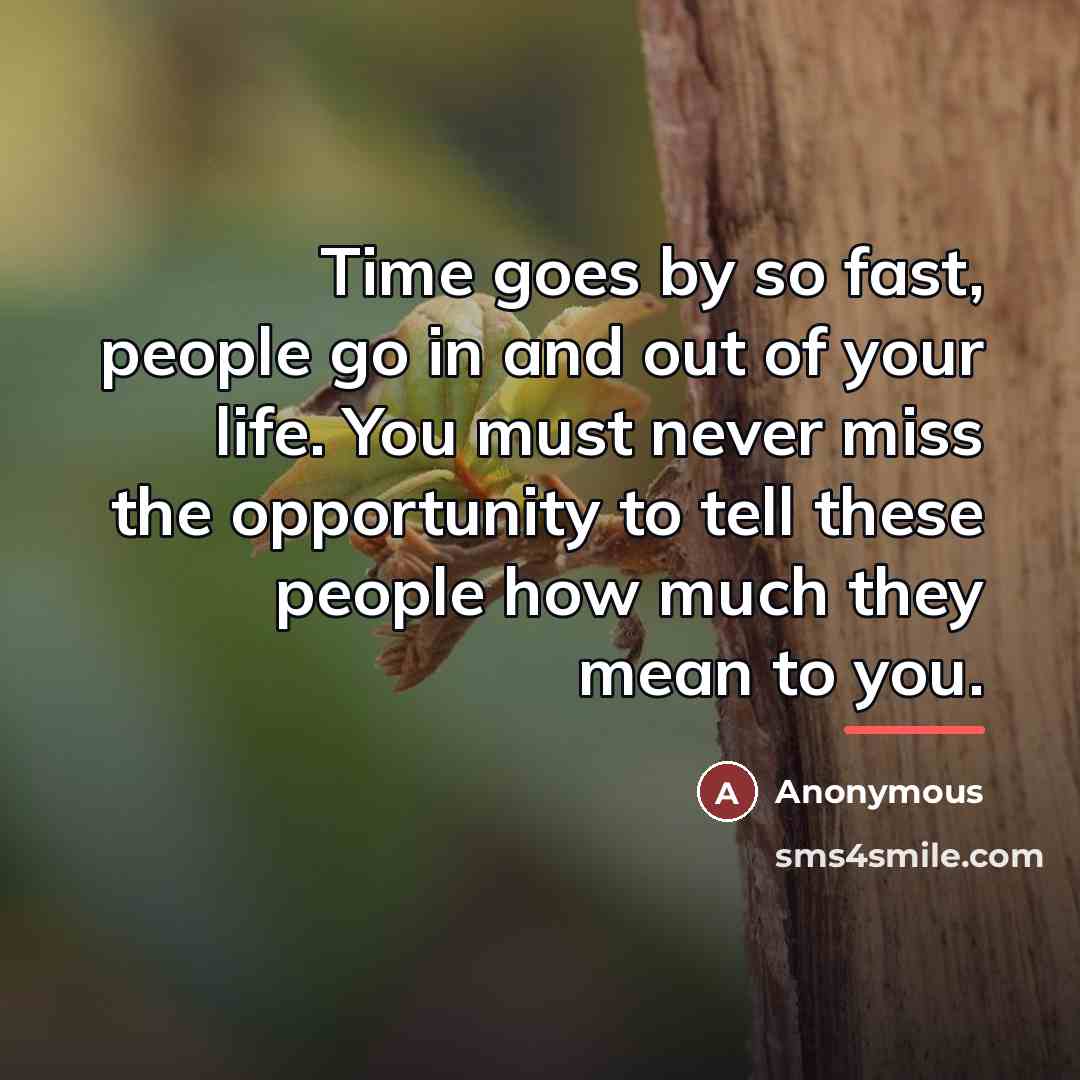 “Time goes by so fast, people go in and out…” quote by Anonymous