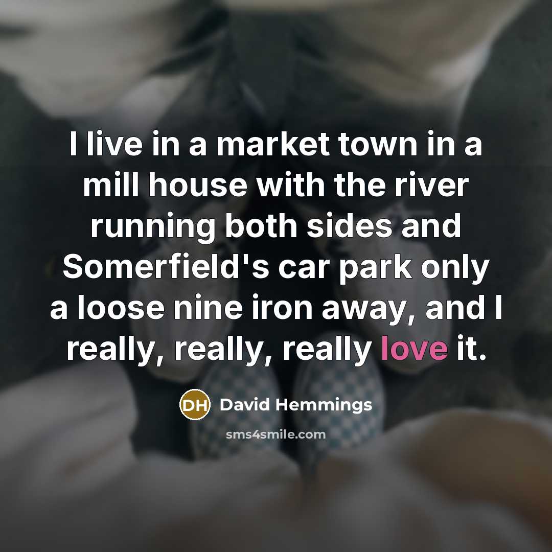 “I live in a market town in a mill house…” quote by David Hemmings