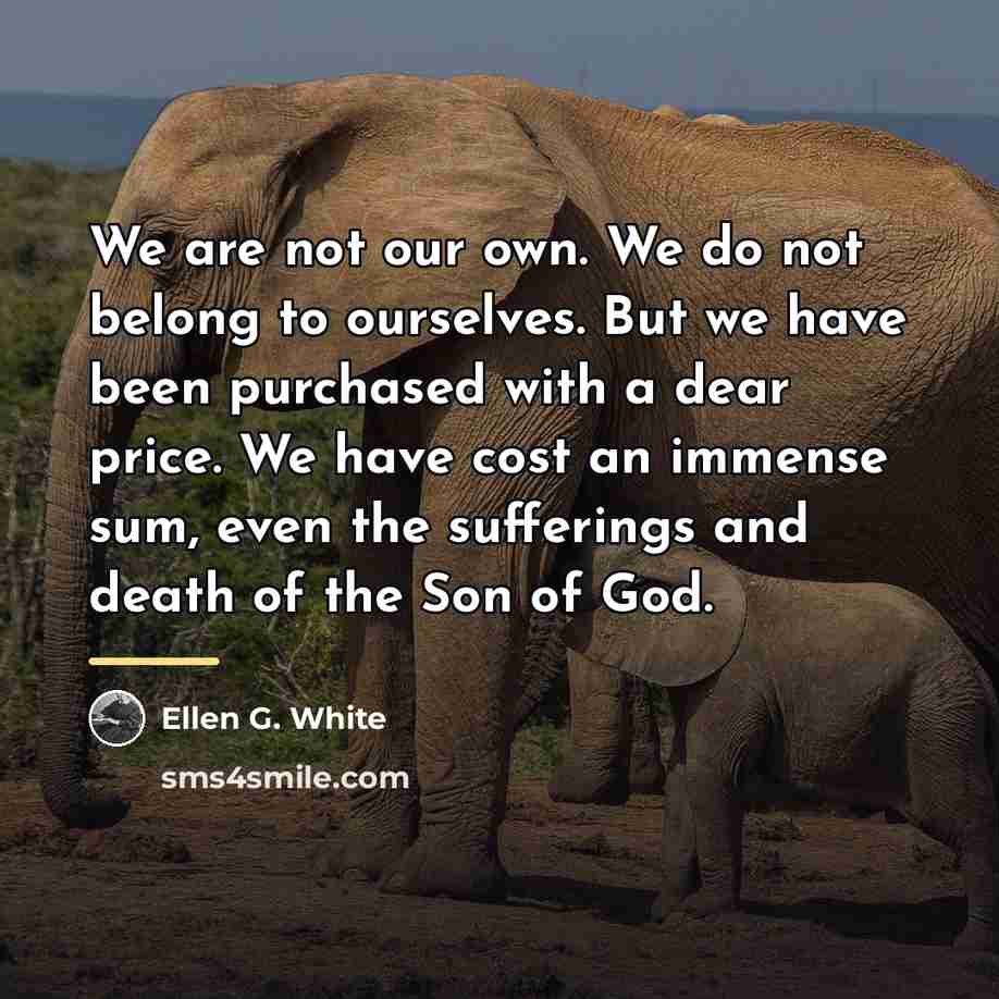 “We are not our own. We do not belong to…” quote by Ellen G. White