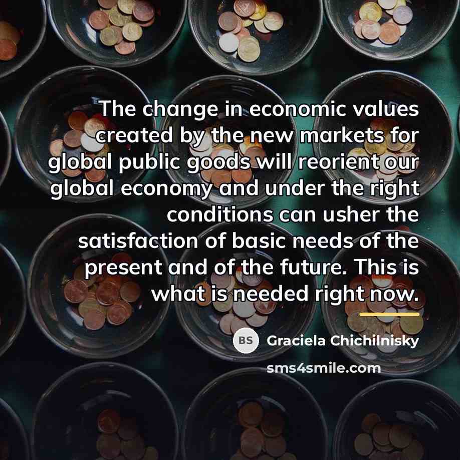 “The change in economic values created by the new markets…” quote by Graciela Chichilnisky