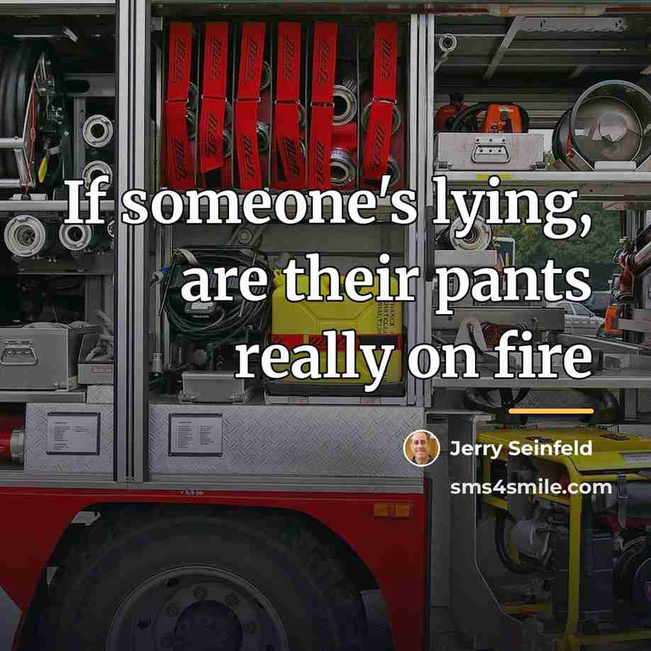 “If someone's lying, are their pants really on fire…” quote by Jerry Seinfeld