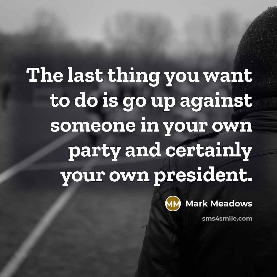 “The last thing you want to do is go up…” quote by Mark Meadows