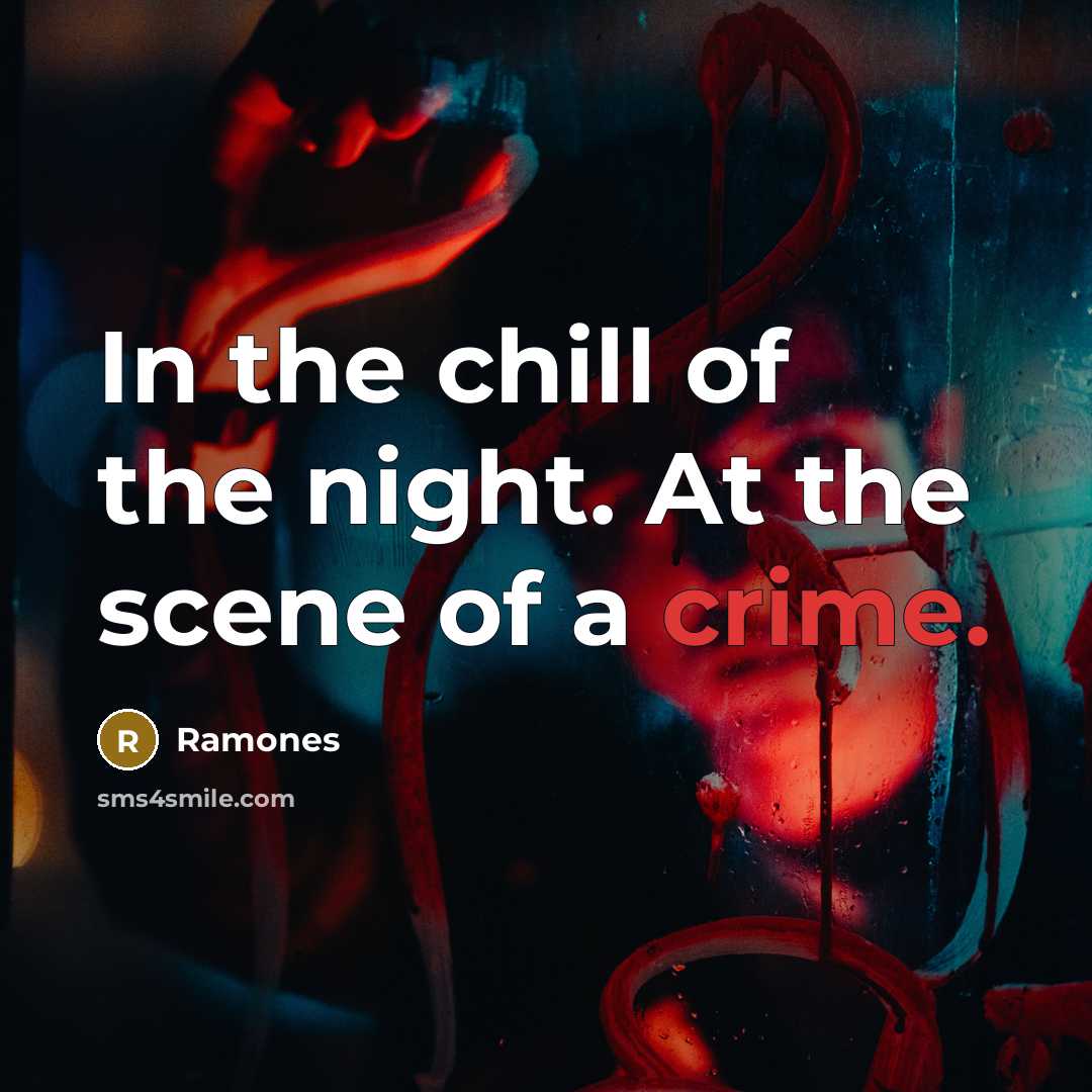 “In the chill of the night. At the scene of…” quote by Ramones