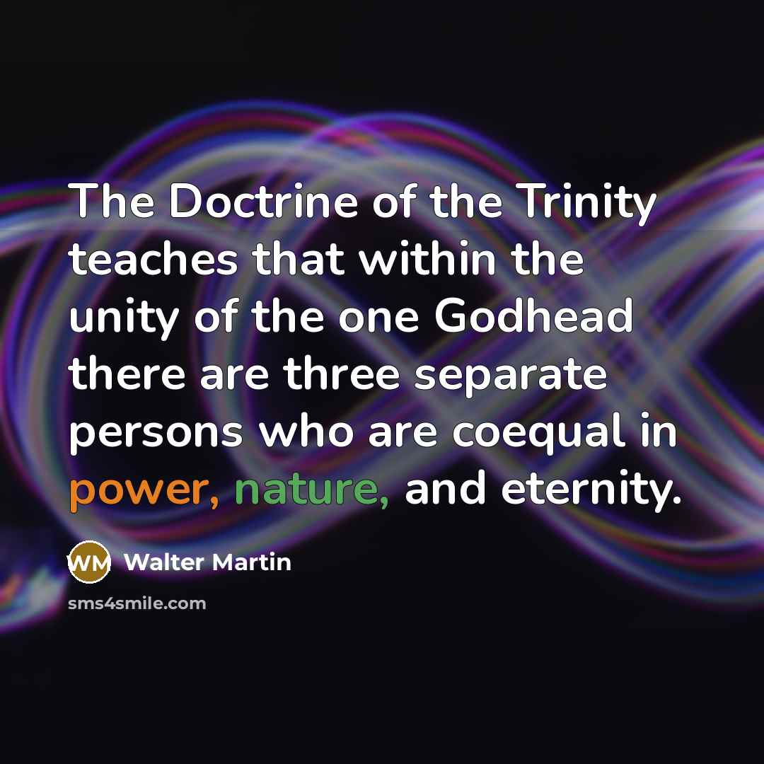 “The Doctrine of the Trinity teaches that within the unity…” quote by Walter Martin