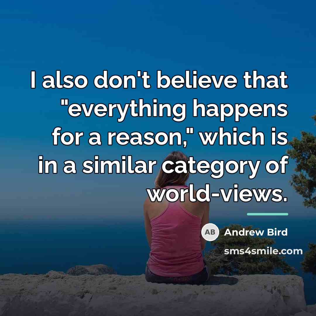 “I also don't believe that "everything happens for a reason,"…” quote by Andrew Bird