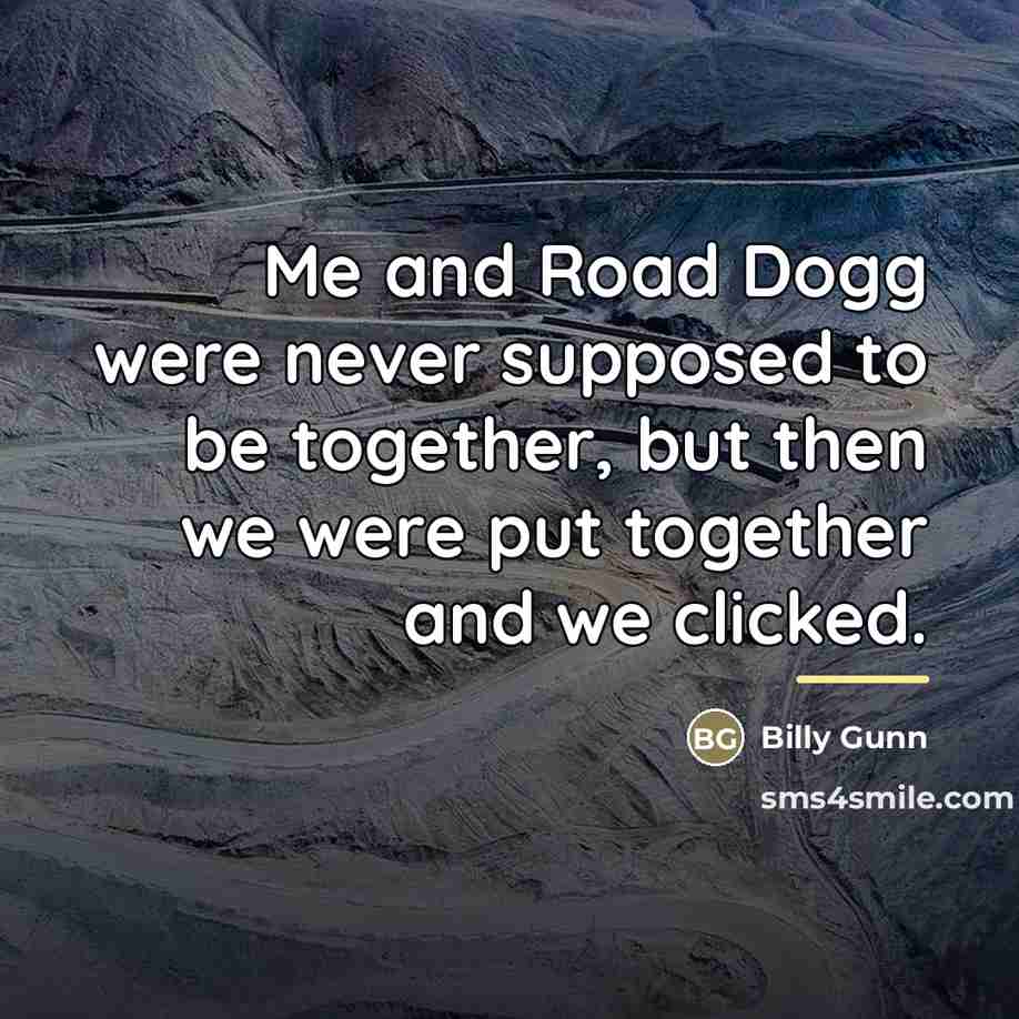 “Me and Road Dogg were never supposed to be together,…” quote by Billy Gunn