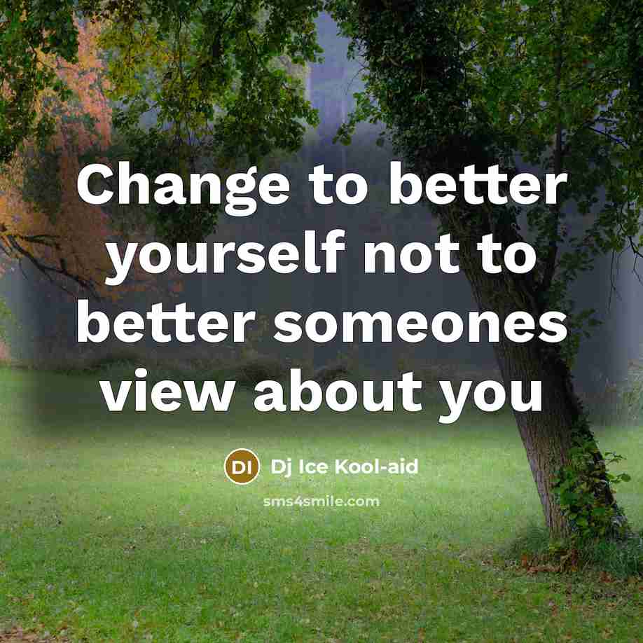 “Change to better yourself not to better someones view about…” quote by Dj Ice Kool-aid