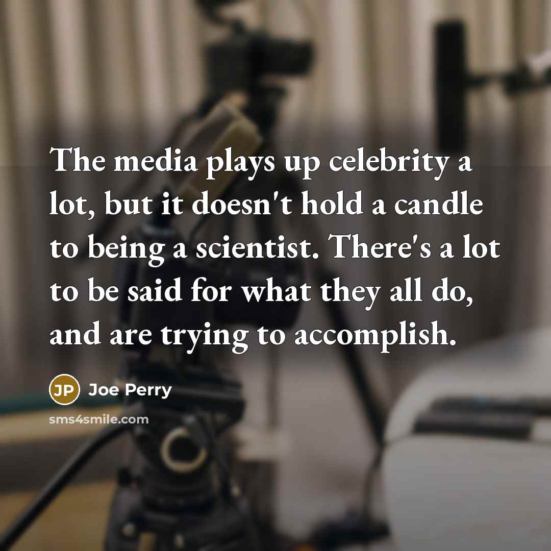 “The media plays up celebrity a lot, but it doesn't…” quote by Joe Perry