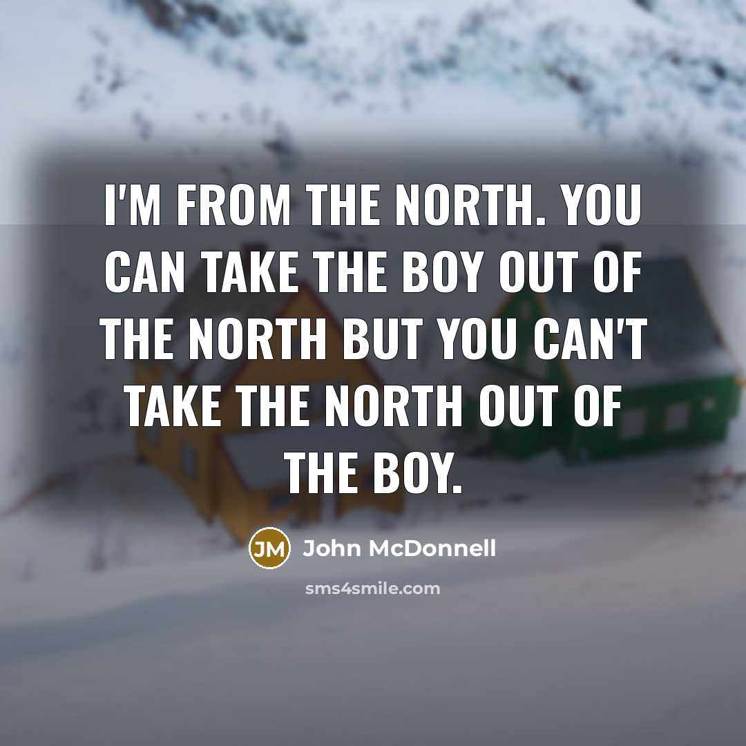 “I'm from the north. You can take the boy out…” quote by John McDonnell