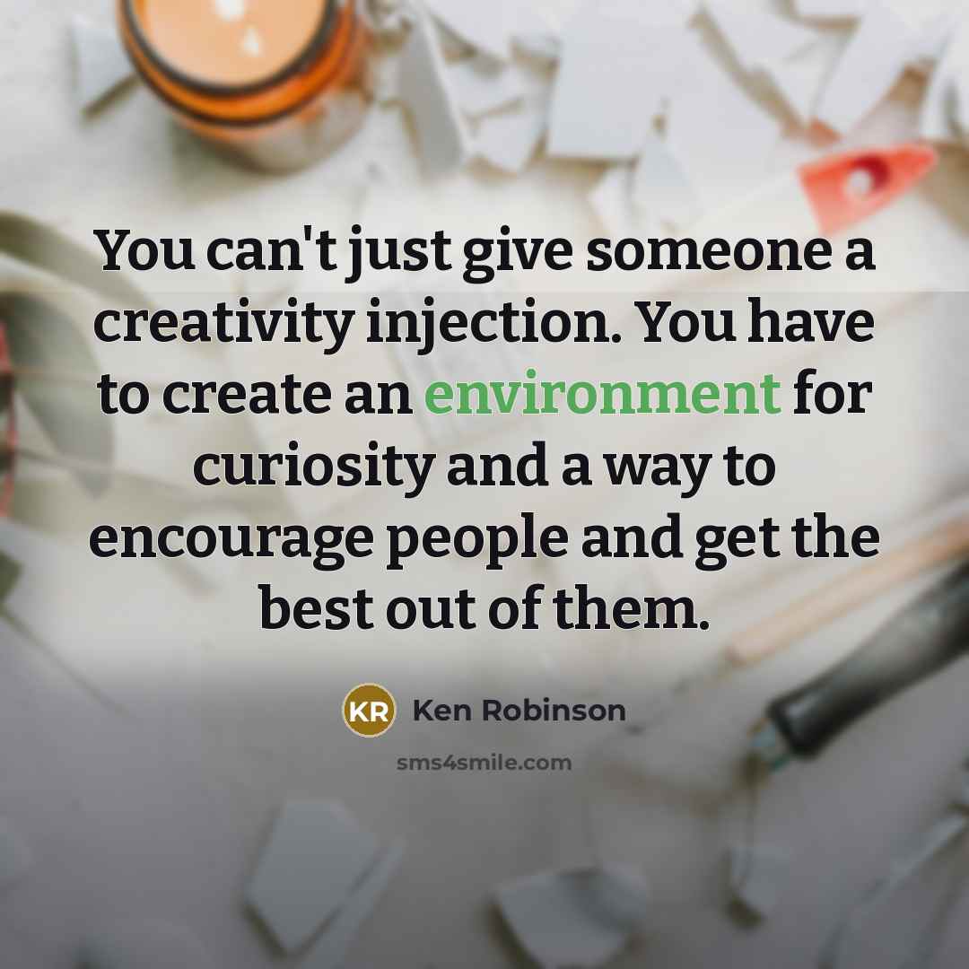 “You can't just give someone a creativity injection. You have…” quote by Ken Robinson