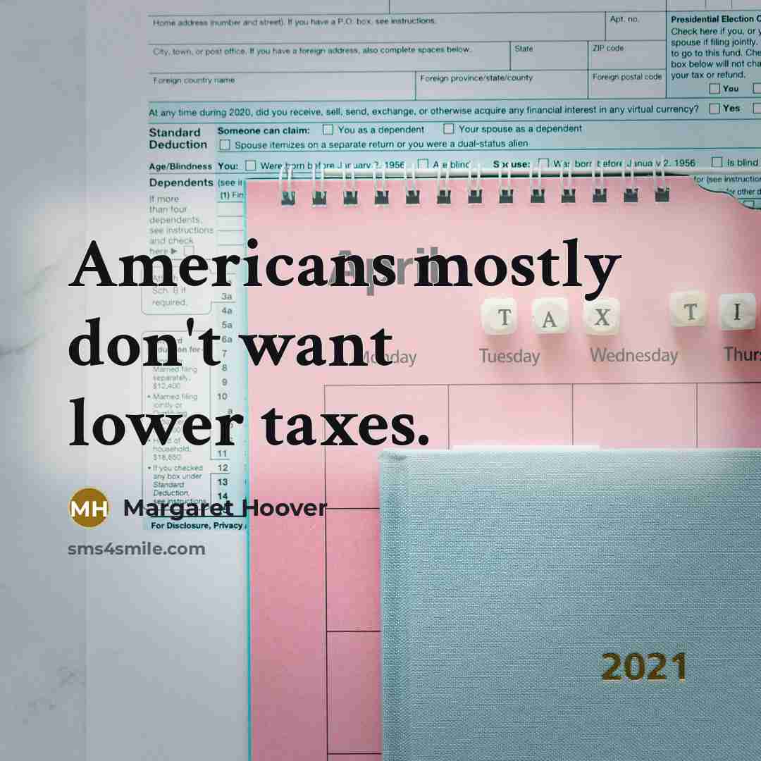 “Americans mostly don't want lower taxes.” quote by Margaret Hoover