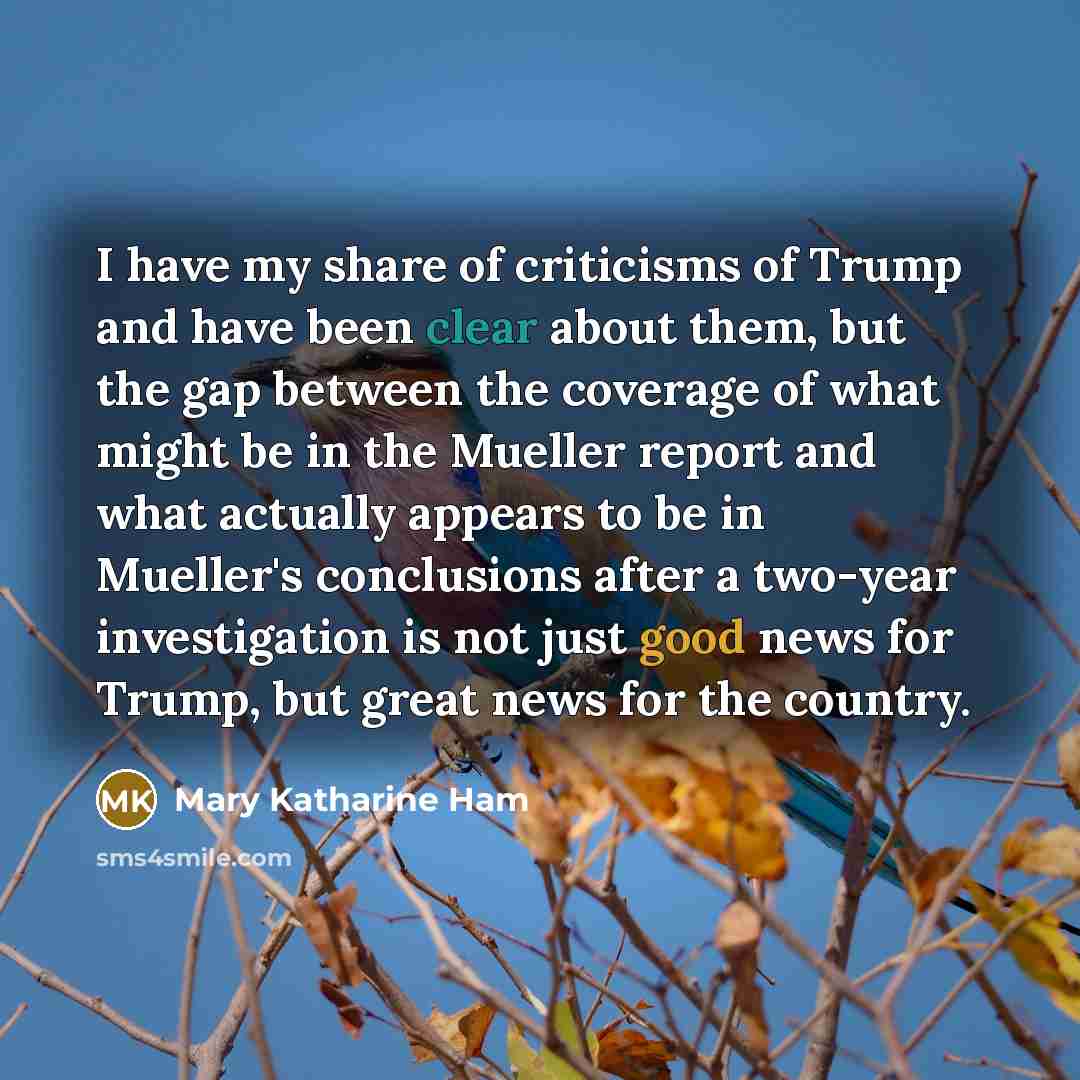 “I have my share of criticisms of Trump and have…” quote by Mary Katharine Ham