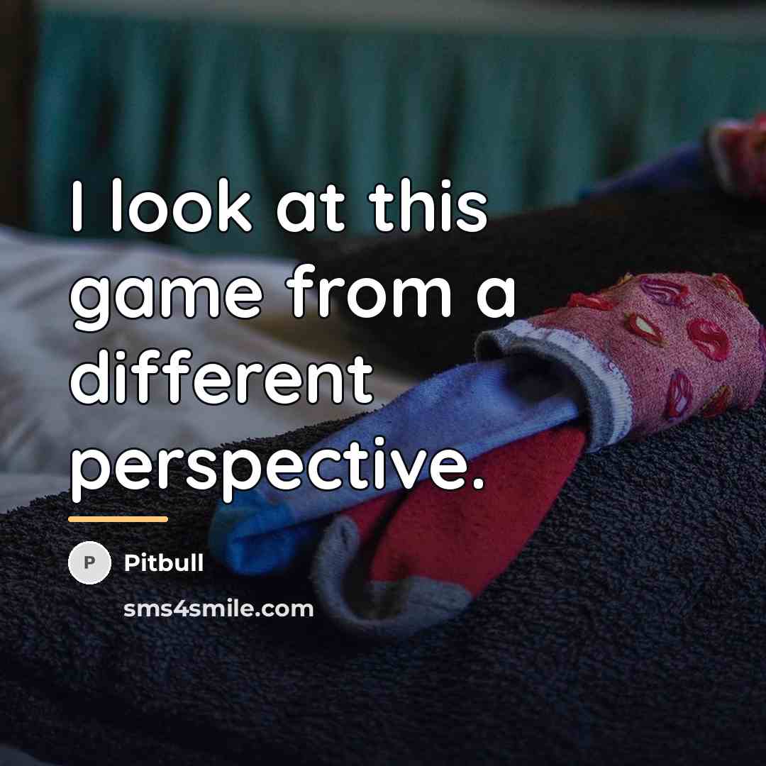 “I look at this game from a different perspective.…” quote by Pitbull