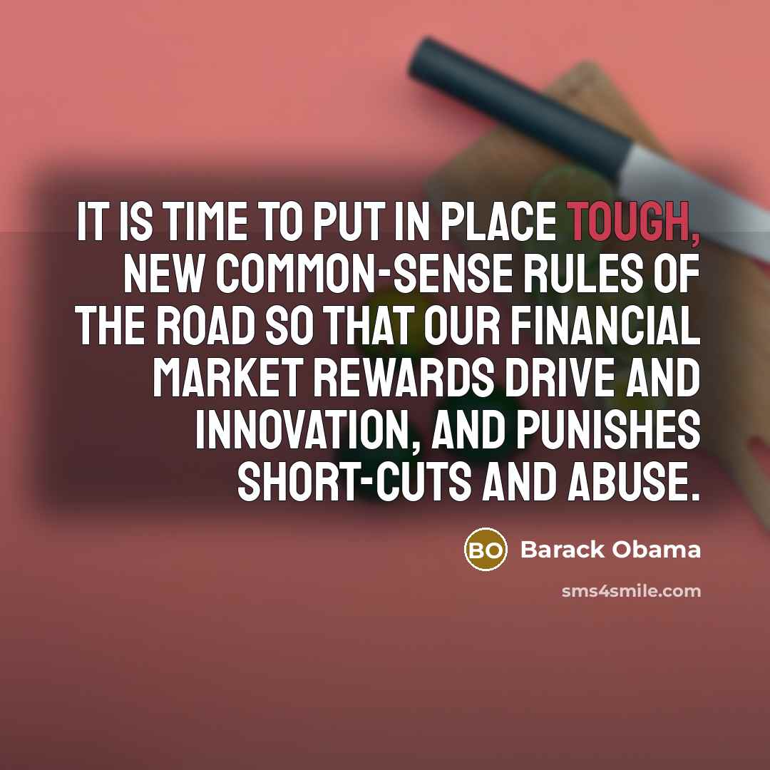 “It is time to put in place tough, new common-sense…” quote by Barack Obama