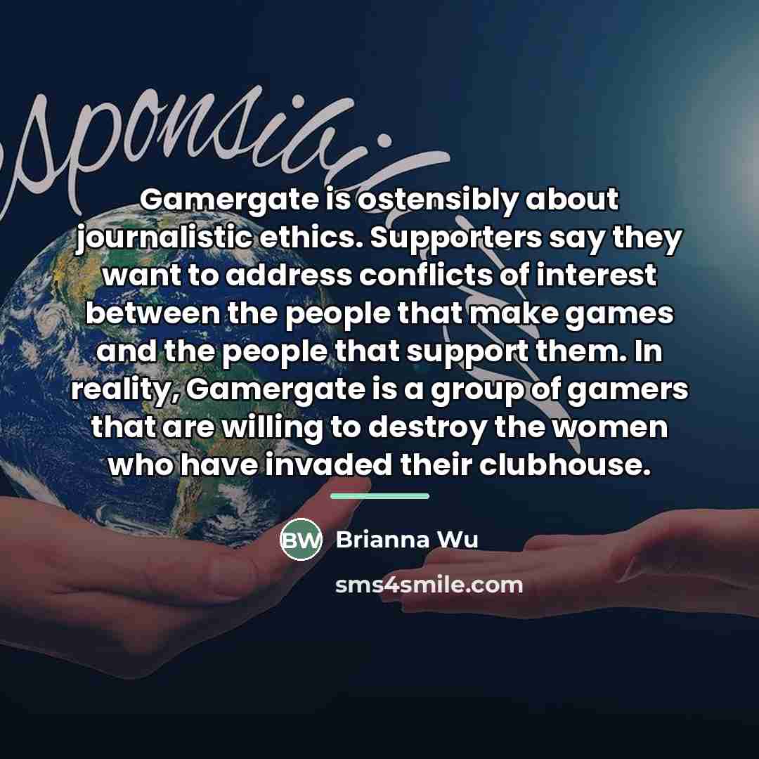 “Gamergate is ostensibly about journalistic ethics. Supporters say they want…” quote by Brianna Wu