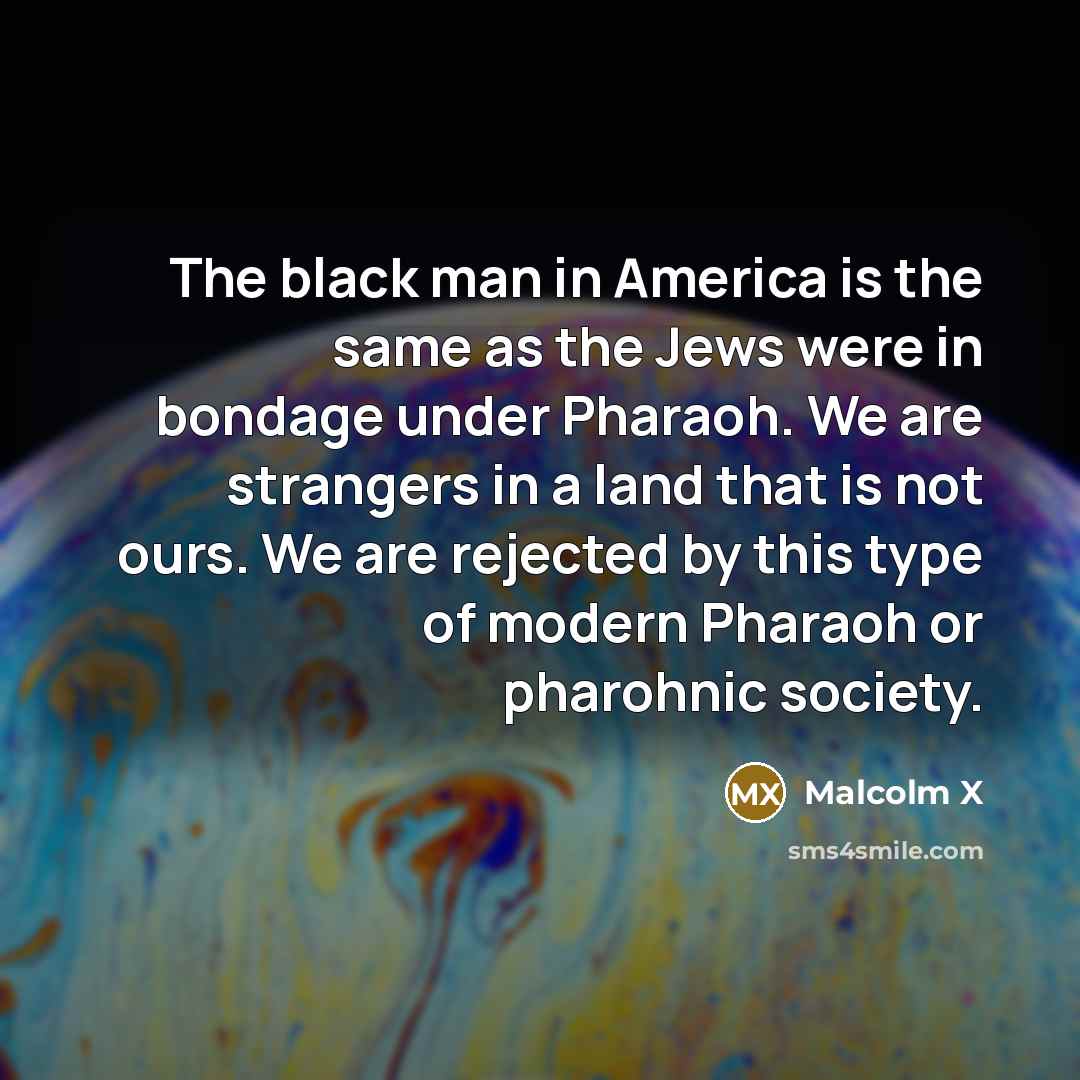 “The black man in America is the same as the…” quote by Malcolm X