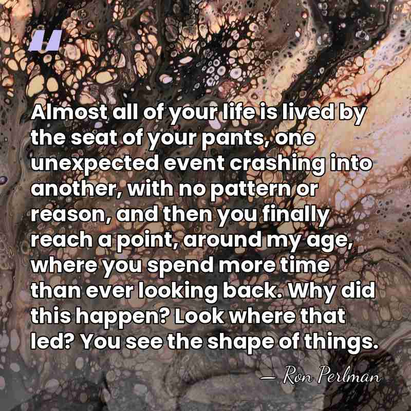 Almost all of your life is lived by the seat of your&hellip; - Ron Perlman