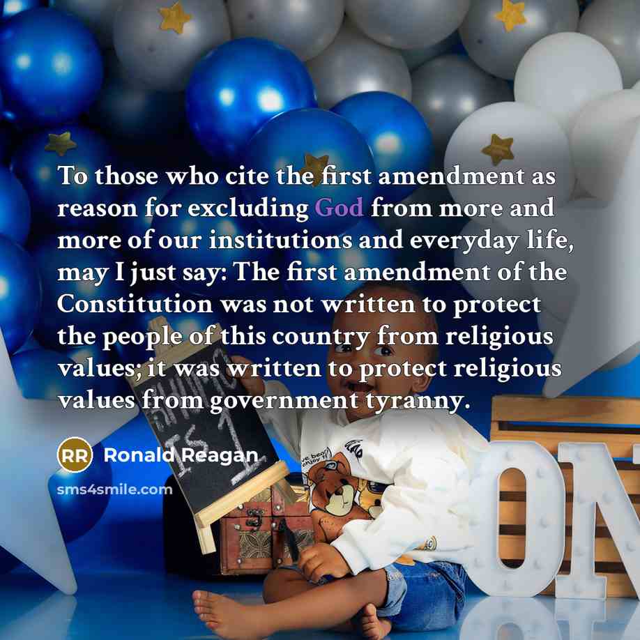 “To those who cite the first amendment as reason for…” quote by Ronald Reagan