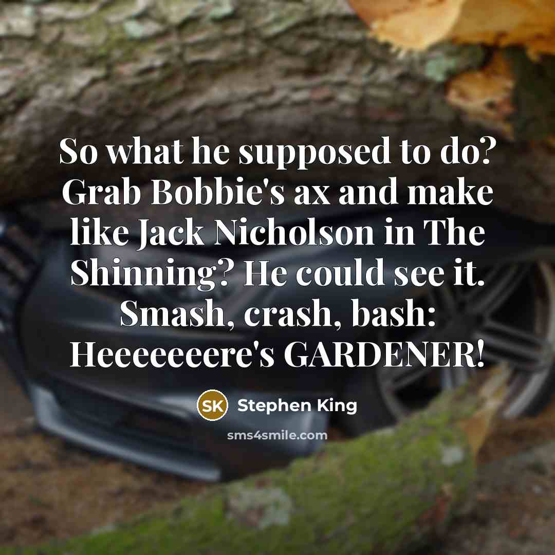 “So what he supposed to do? Grab Bobbie's ax and…” quote by Stephen King