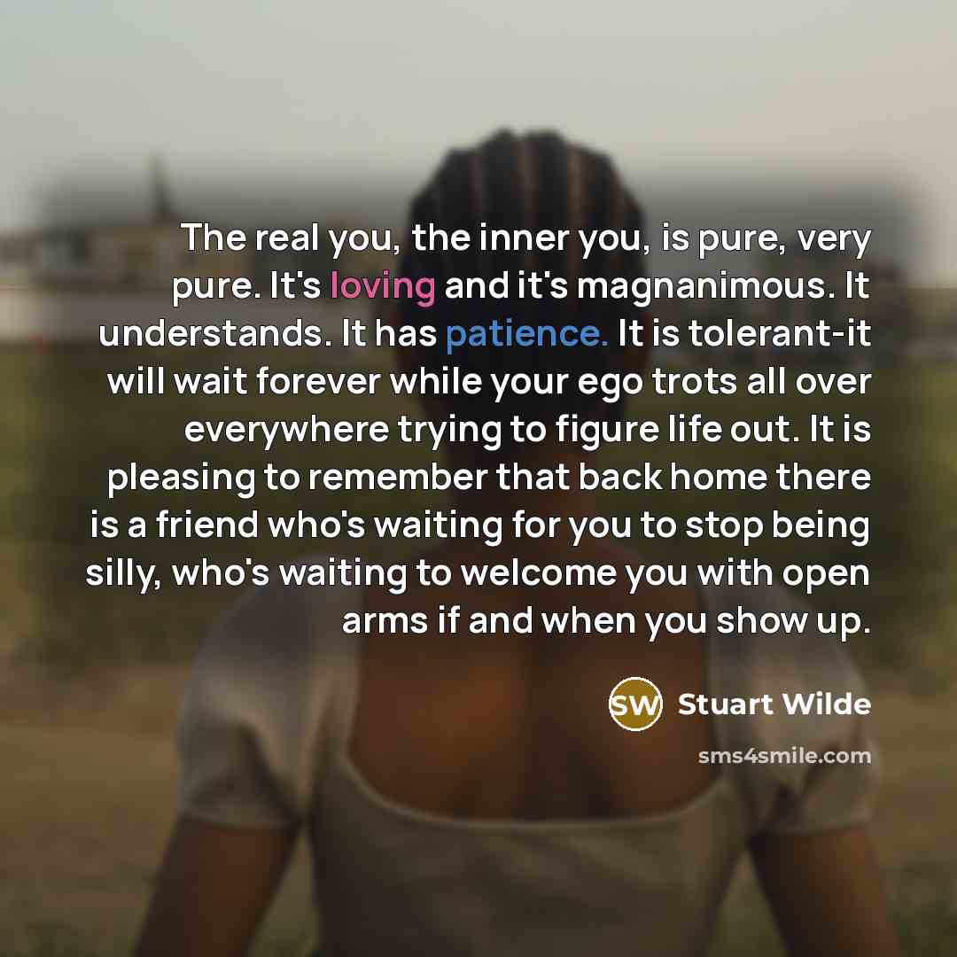 “The real you, the inner you, is pure, very pure.…” quote by Stuart Wilde