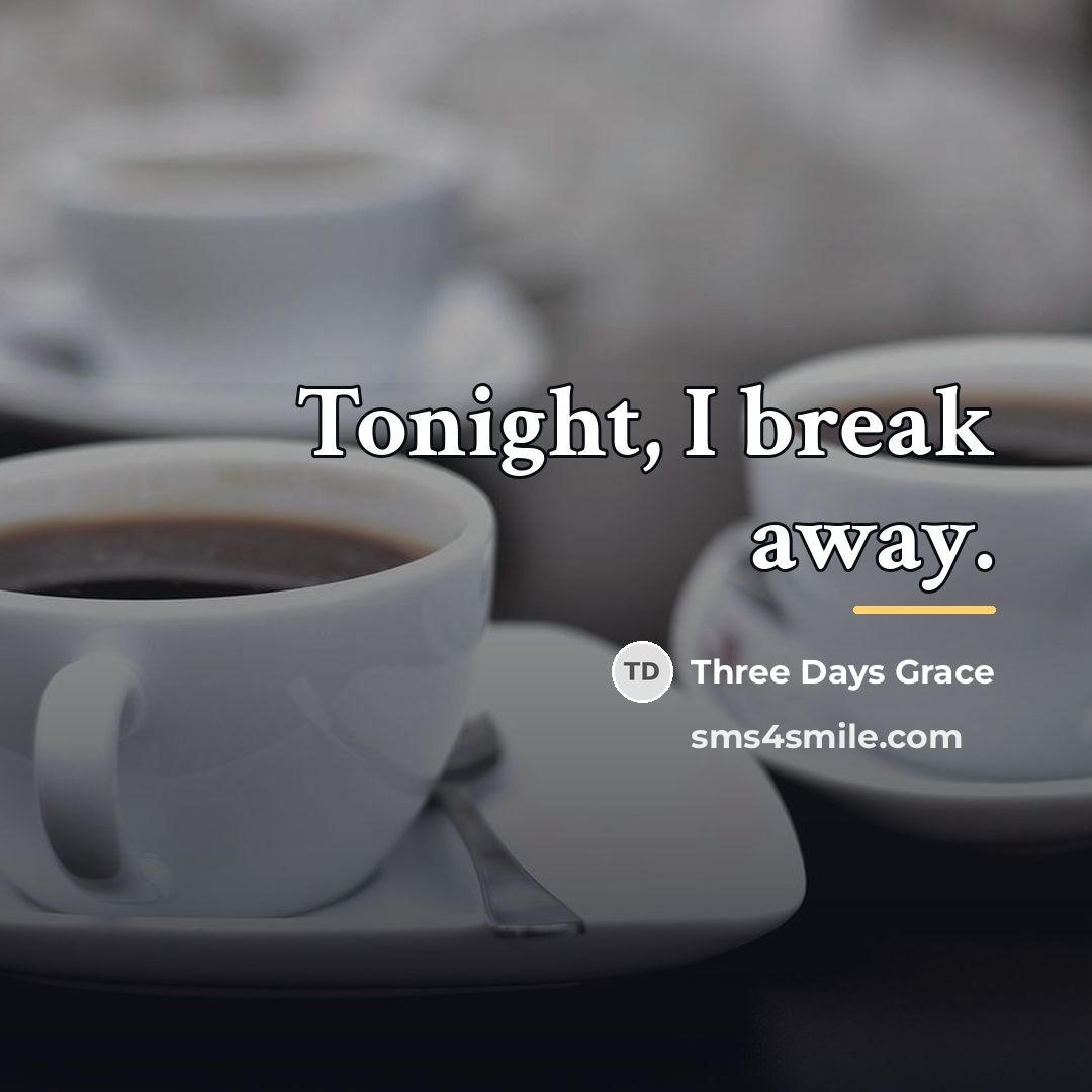 “Tonight, I break away.…” quote by Three Days Grace