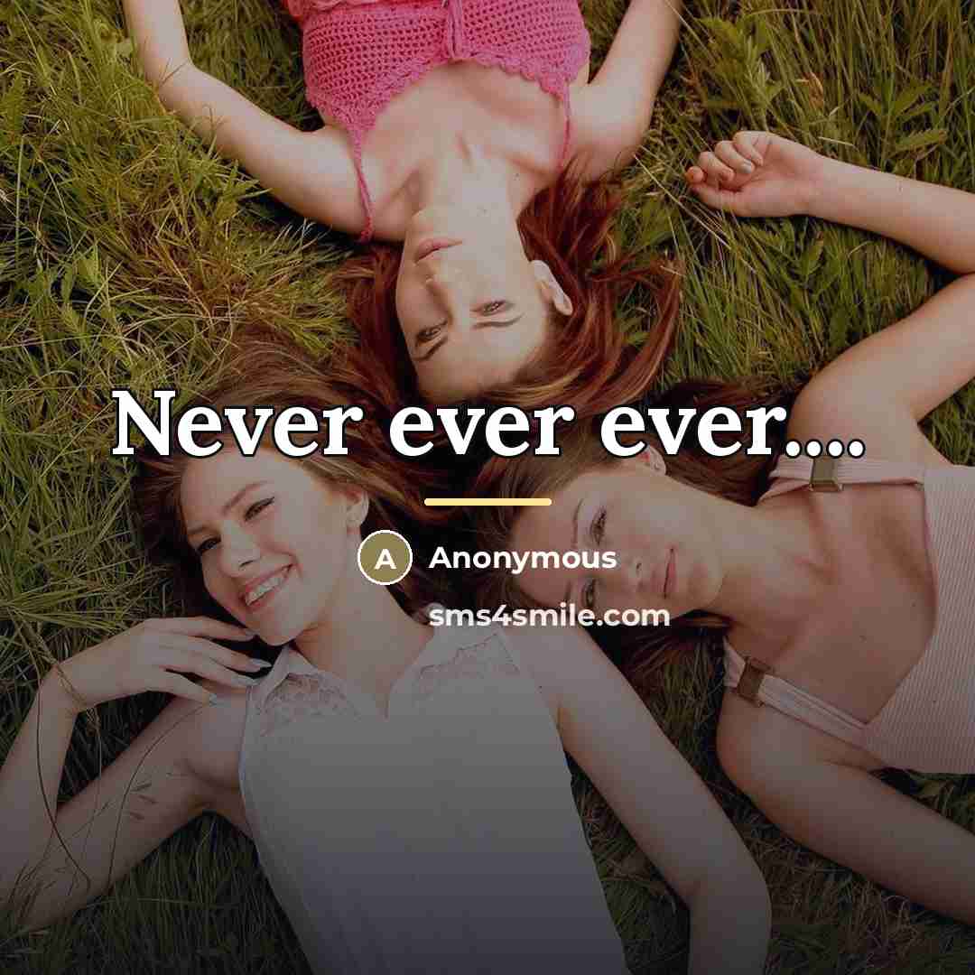 “Never ever ever....…” quote by Anonymous