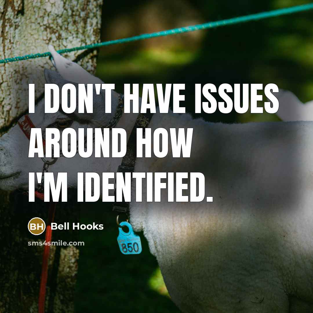 “I don't have issues around how I'm identified.” quote by Bell Hooks