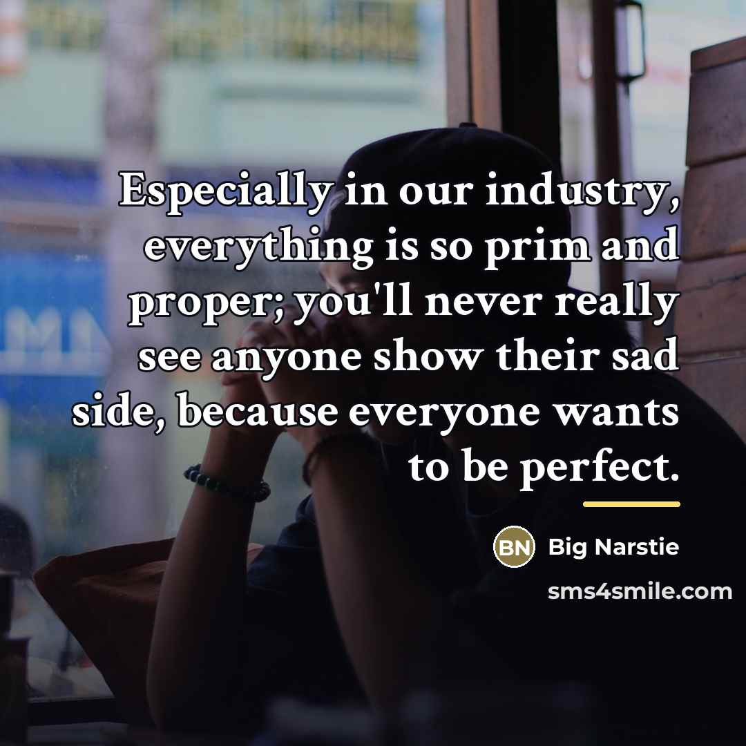 “Especially in our industry, everything is so prim and proper;…” quote by Big Narstie