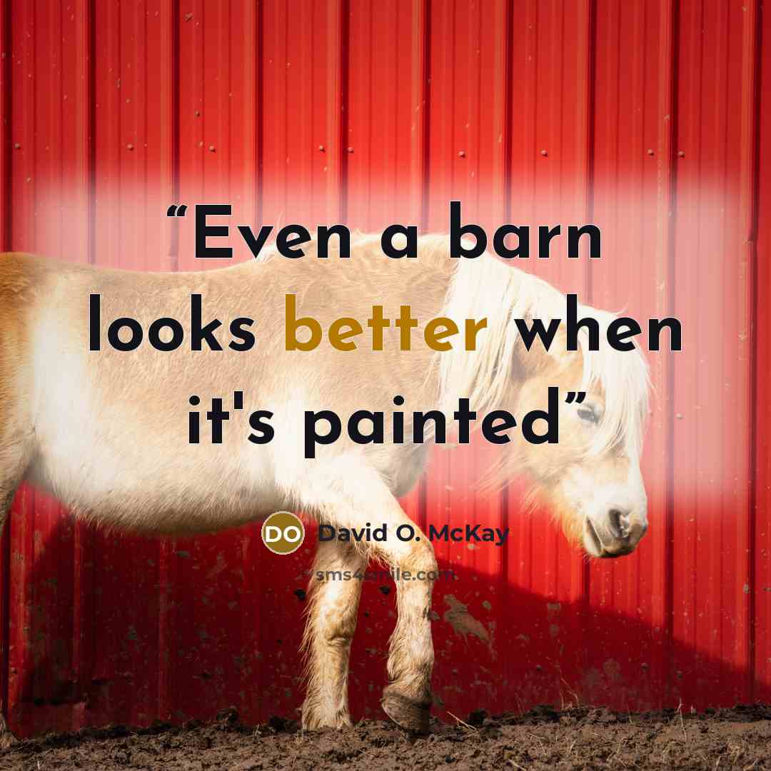 “Even a barn looks better when it's painted” quote by David O. McKay