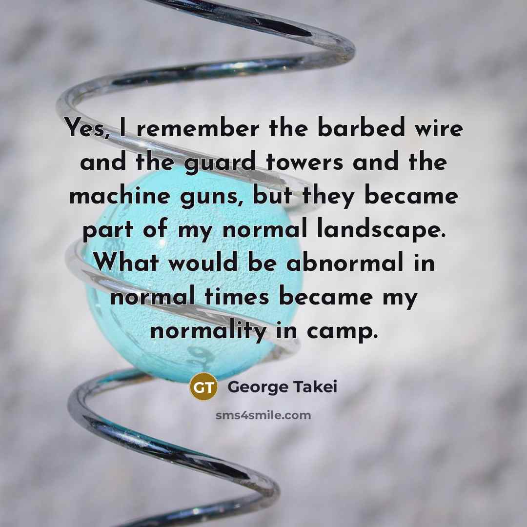 “Yes, I remember the barbed wire and the guard towers…” quote by George Takei