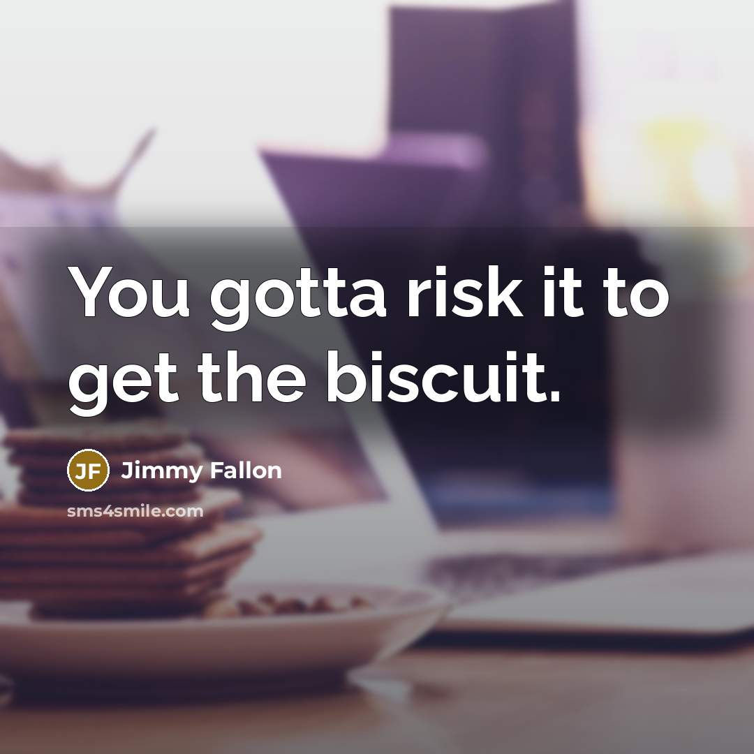 “You gotta risk it to get the biscuit.” quote by Jimmy Fallon