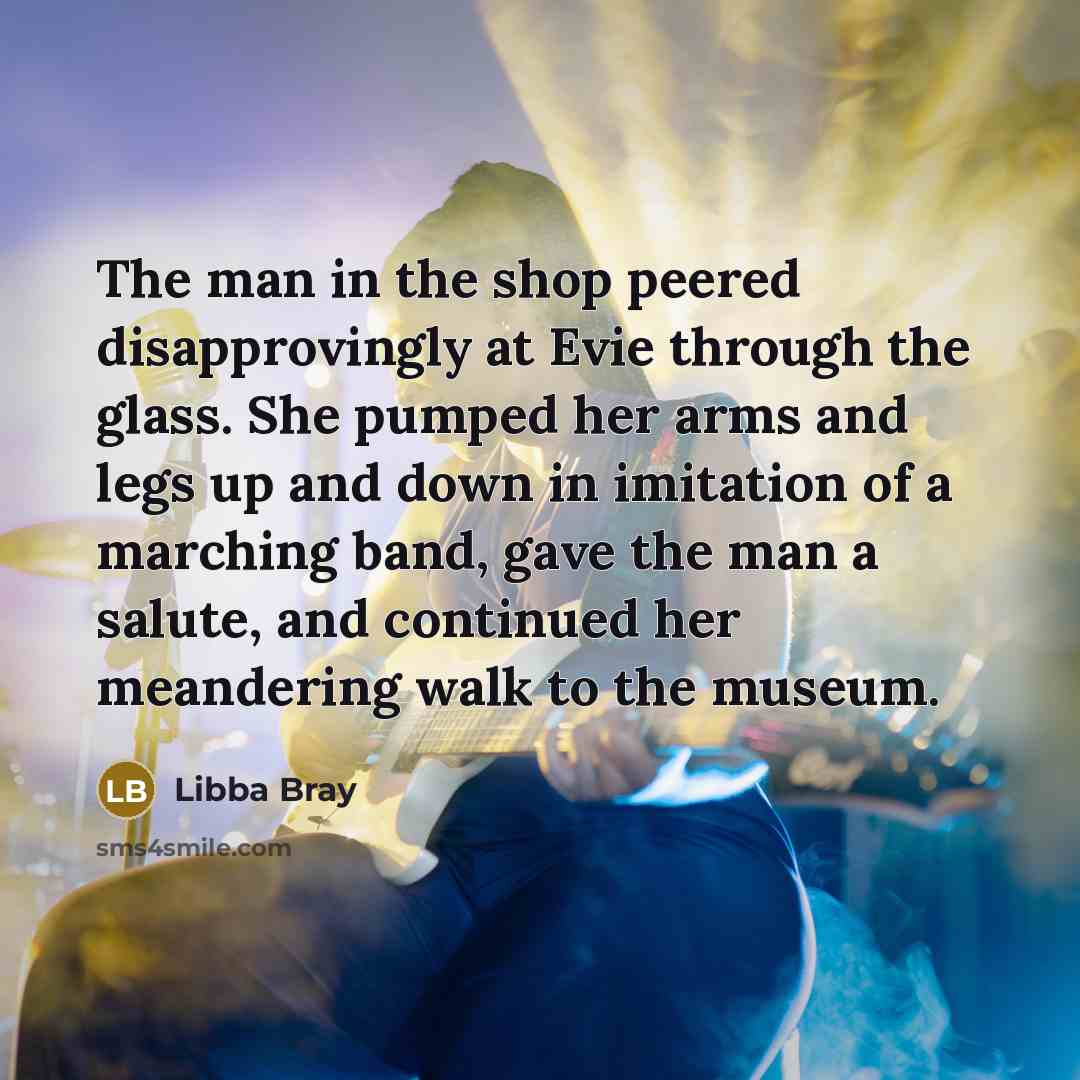 “The man in the shop peered disapprovingly at Evie through…” quote by Libba Bray