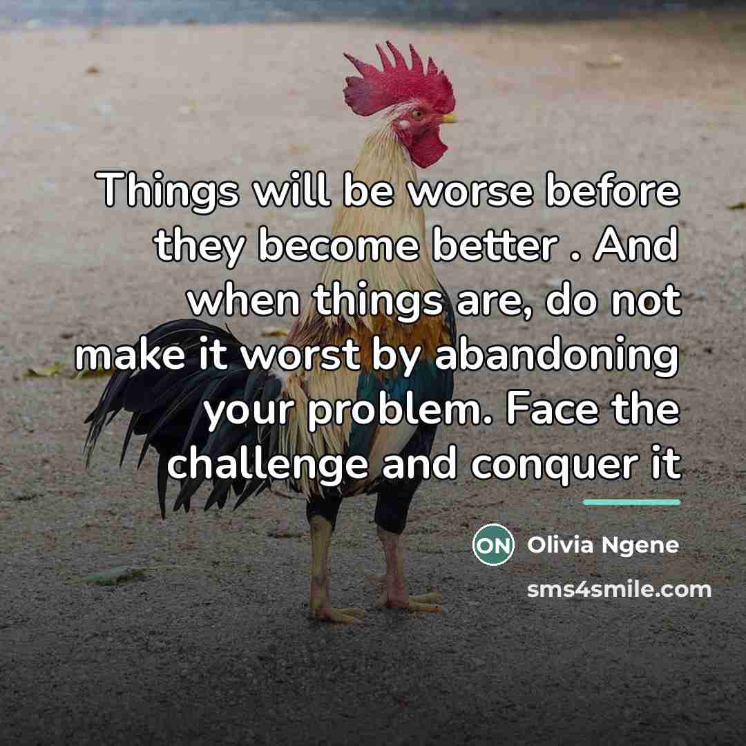 “Things will be worse before they become better . And…” quote by Olivia Ngene
